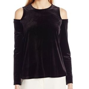 Velvet Cold Shoulder Top